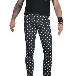 Tripp Polka Dot Men's Skinny Punk Goth Gothic Unisex Jeans NTW 29-30